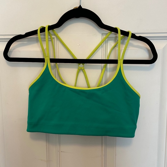 Bandier All Access Colorblock Sports Bra in Court Green and Limeade - Picture 1 of 4